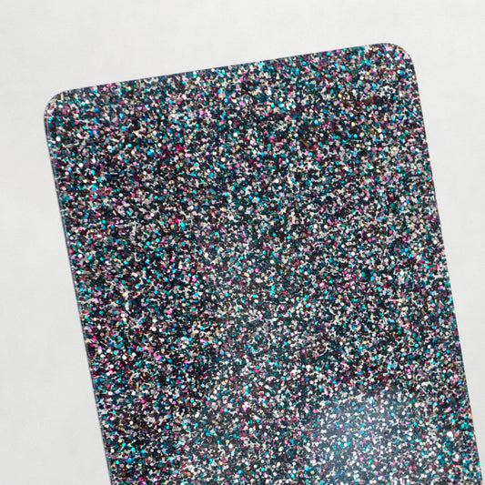 1/8" Black Galaxy Glitter Cast Acrylic Sheets