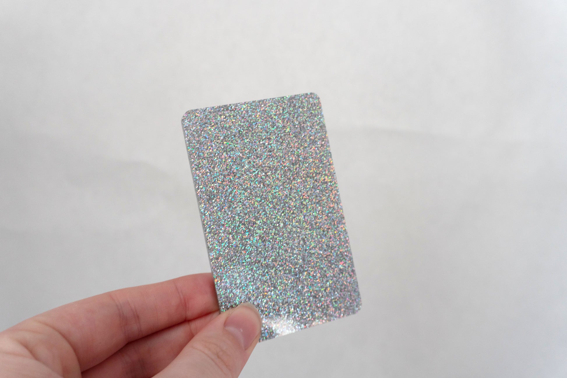 iridescent silver glitter cast acrylic